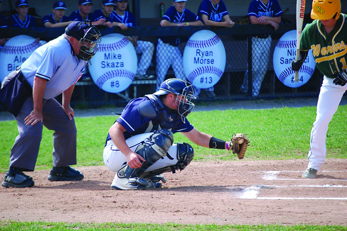 Tyler Gomes, one returning player this year, handled the catching chores very capably last year for Franklin by playing solid defense and driving in 16 runs.