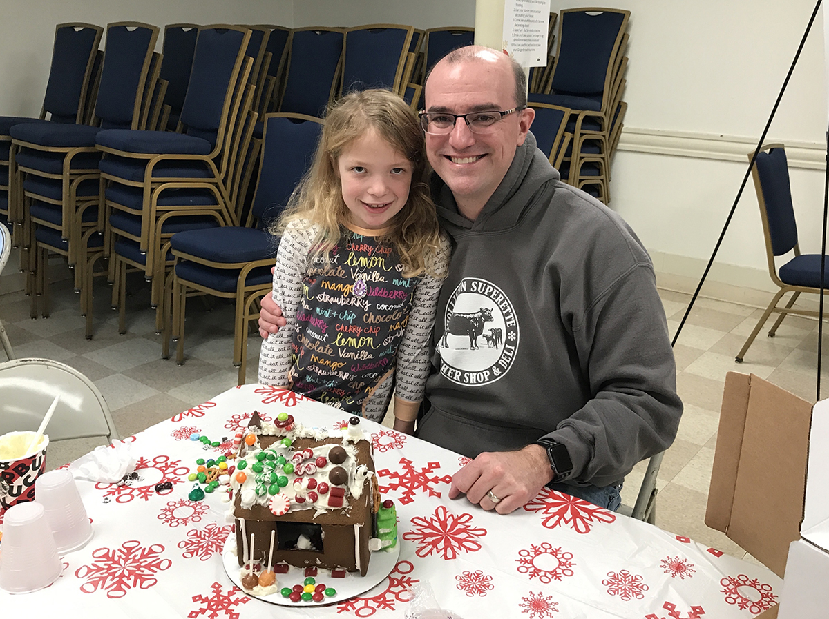 First timers Jessica, 8, and her Dad, Chris, create a confection to take home.