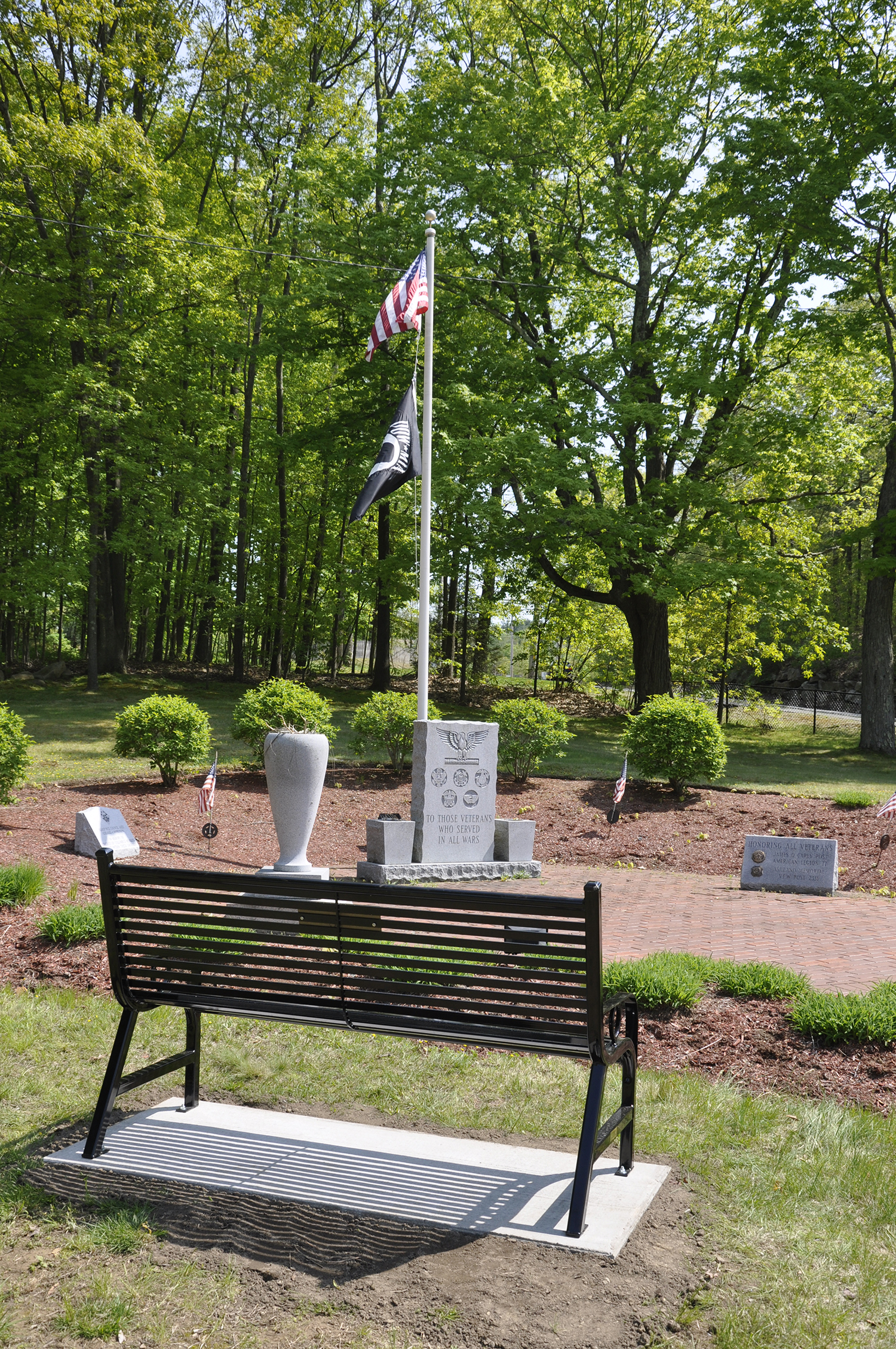 As part of Lions Clubs International “Legacy” Project, the Greater Ashland Lions Club chose to donate a steel bench which sits at the site of the Veterans Memorial at Wildwood Cemetery. (Photo/Deborah Burke Henderson)