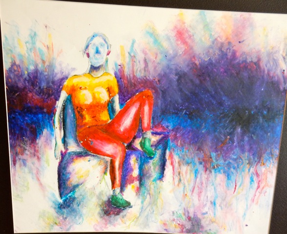 Pictured: one of the pieces to be interpreted this year is Norwood High School artist Rajeev Relangi’s oil pastel on paper.