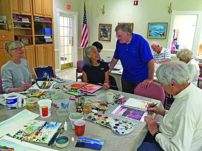 Wrentham Senior Center art class with instructor Ben Macomber.