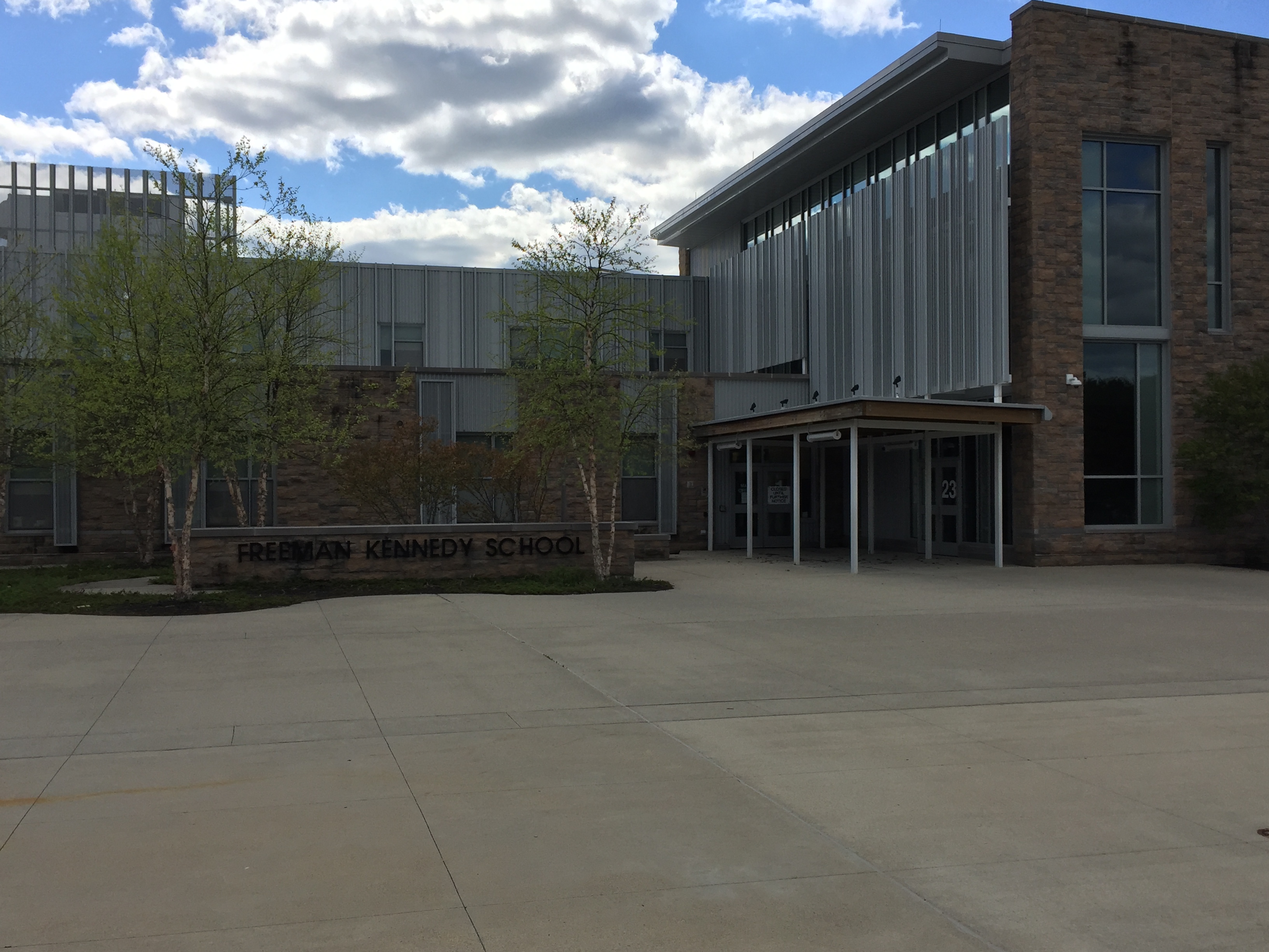 The Freeman-Kennedy School, where Norfolk holds town elections.