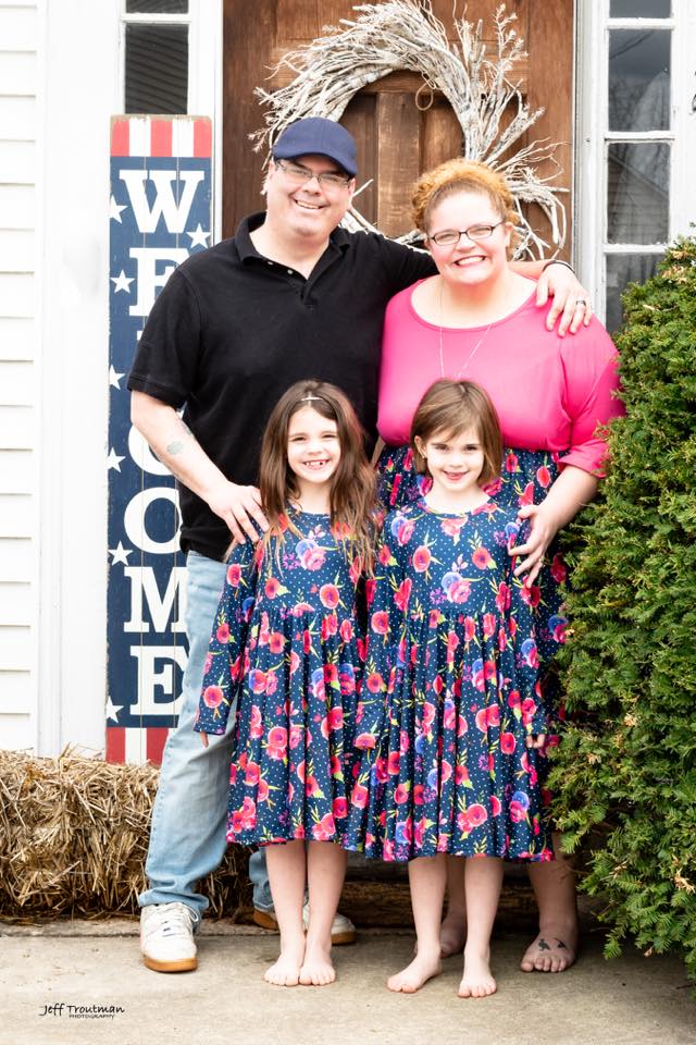 Michael Brogan (Ashland firefighter), his wife Kimberly, and their 8-year-old twins, Mackenzie and Shaye, are doing their part to help during COVID-19. (Photo/Jeff Troutman)