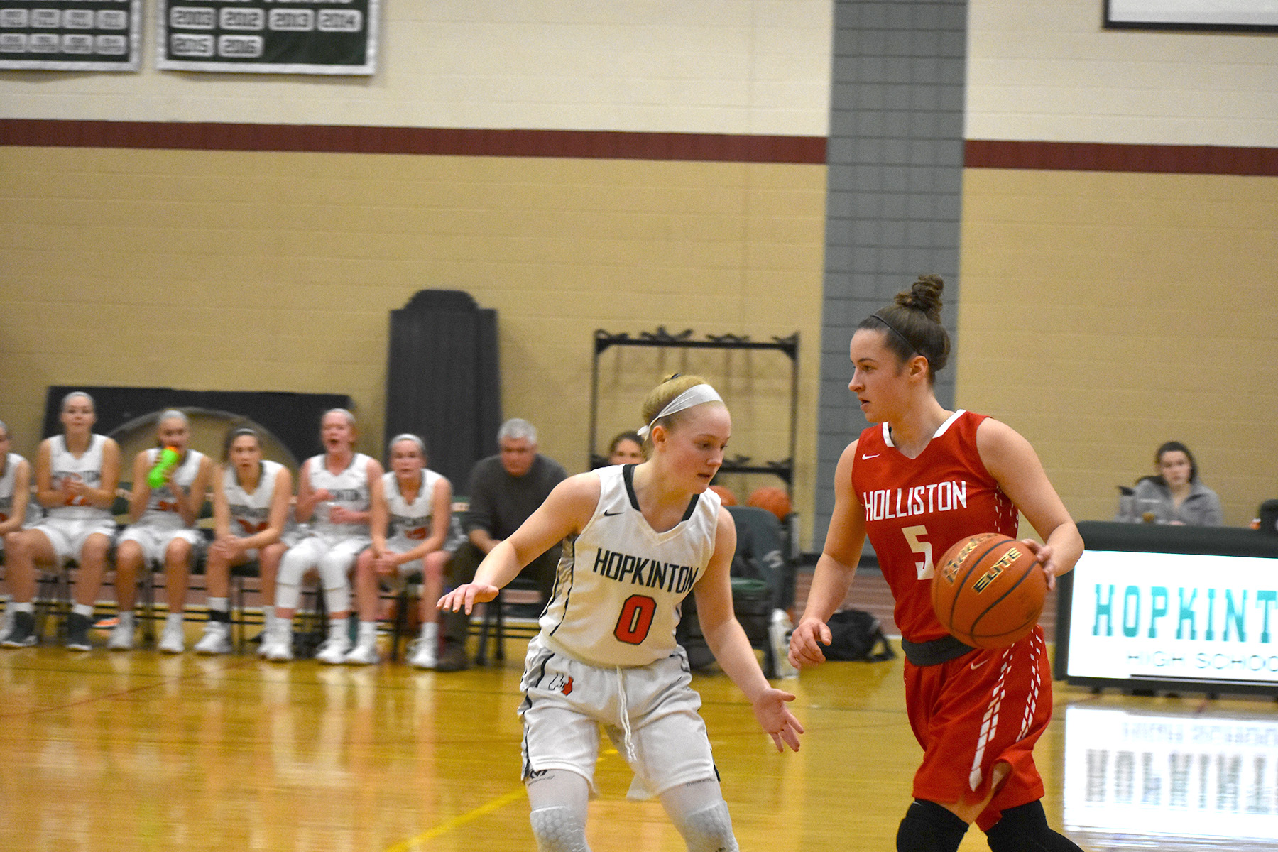 Grace Dzindolet, who was near 1,000 points scored in her career at Local Town Pages deadline, has been on the Tri Valley League all-star squad, recognized as the league’s top scorer as a junior, selected as a team MVP and a recipient of the Coaches Award. She’s pleased this year to see Holliston make it to the tourney.