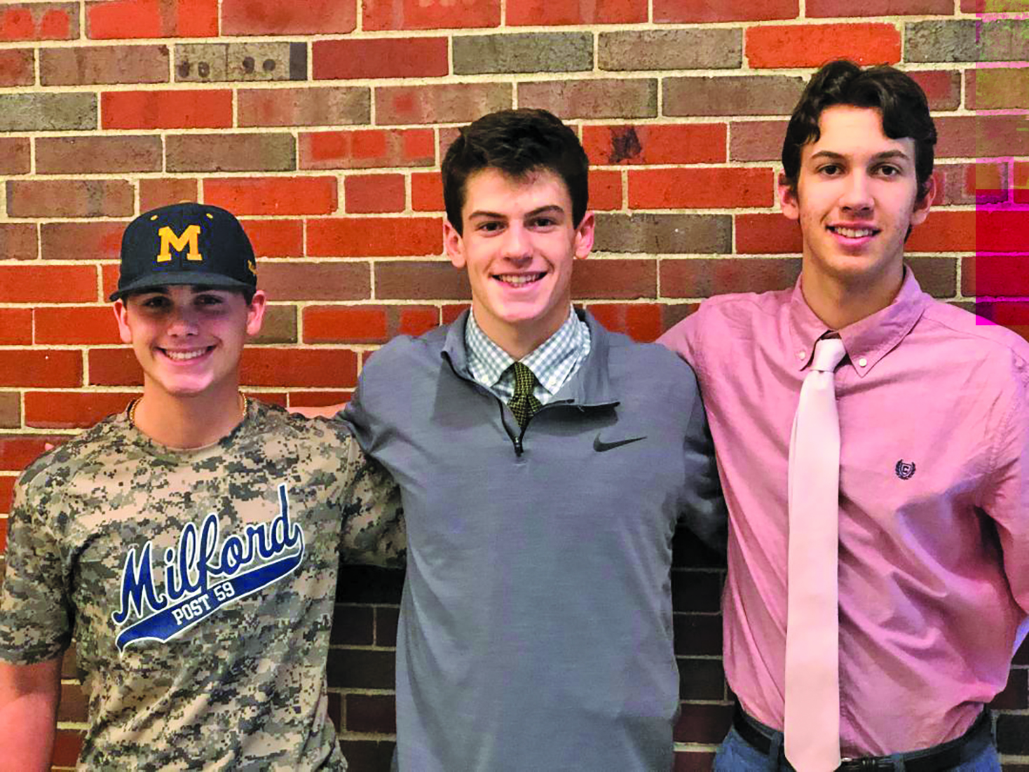 Hopedale High’s baseball captains are, from left, Sean Ryan, John McDonough, and Alex Luccini.