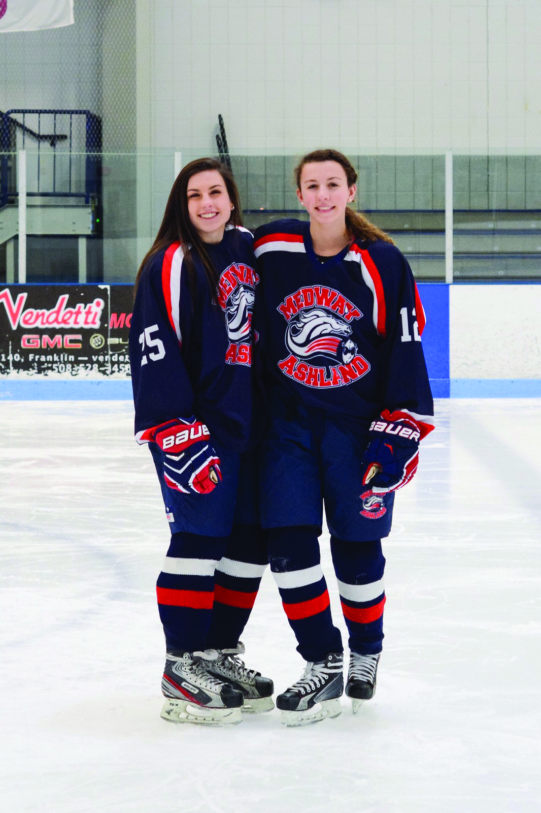 Ashland seniors Maddy Hornung and Katie McGoff will play a big role in this year’s coop girls’ hockey team with Medway.