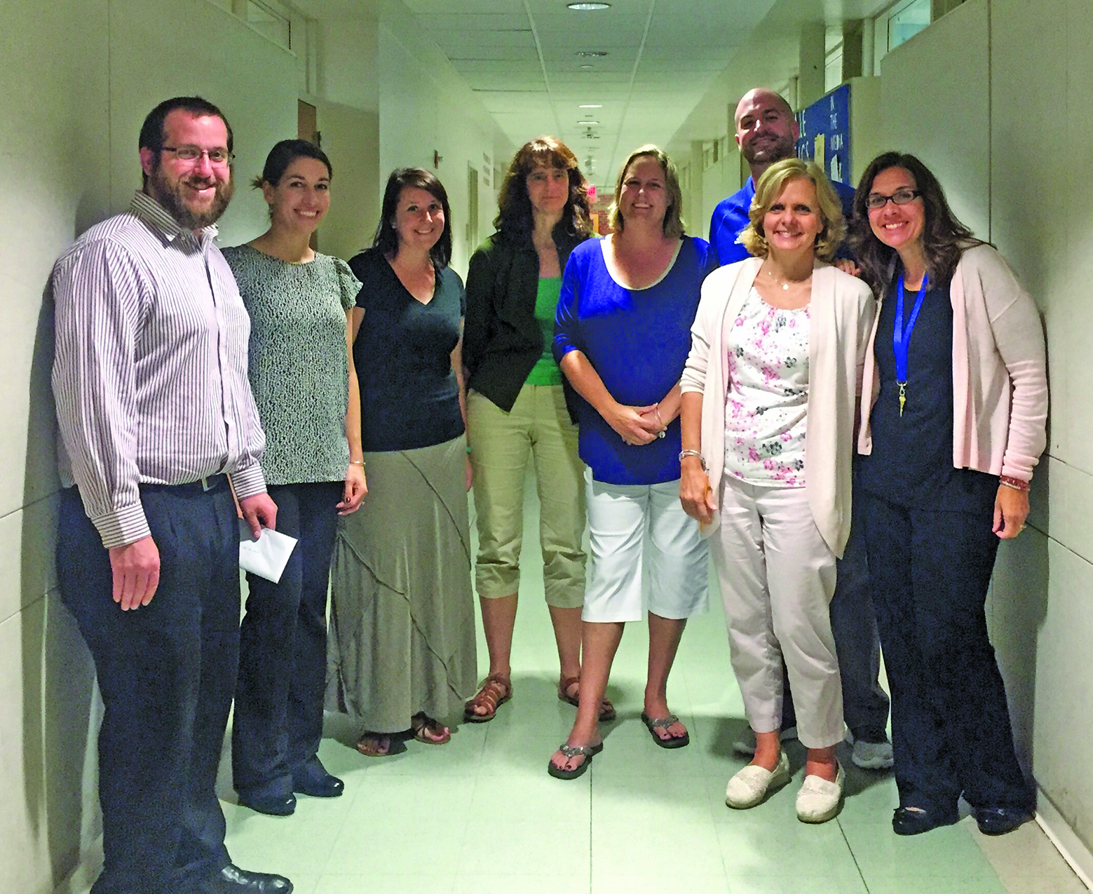 From left to right: Tim Vaillancourt, Lauren Galiardi, Meghan Asselin, Suzanne Johnson, Rhonda Palin, Bill Gaine, Lisa Cotton, Deb Hodgens