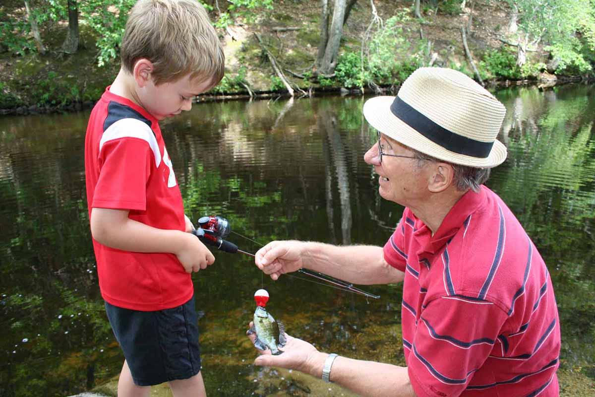 Brudz and his grandson Jake fish at the Ashland Reservoir. (Photo/supplied)