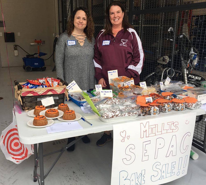 Kelsey Guindon and Audra Noonan are co-chairs of the Millis SEPAC (Special Education Advisory Council). They planned a meet and greet event to familiarize children with safety personnel.