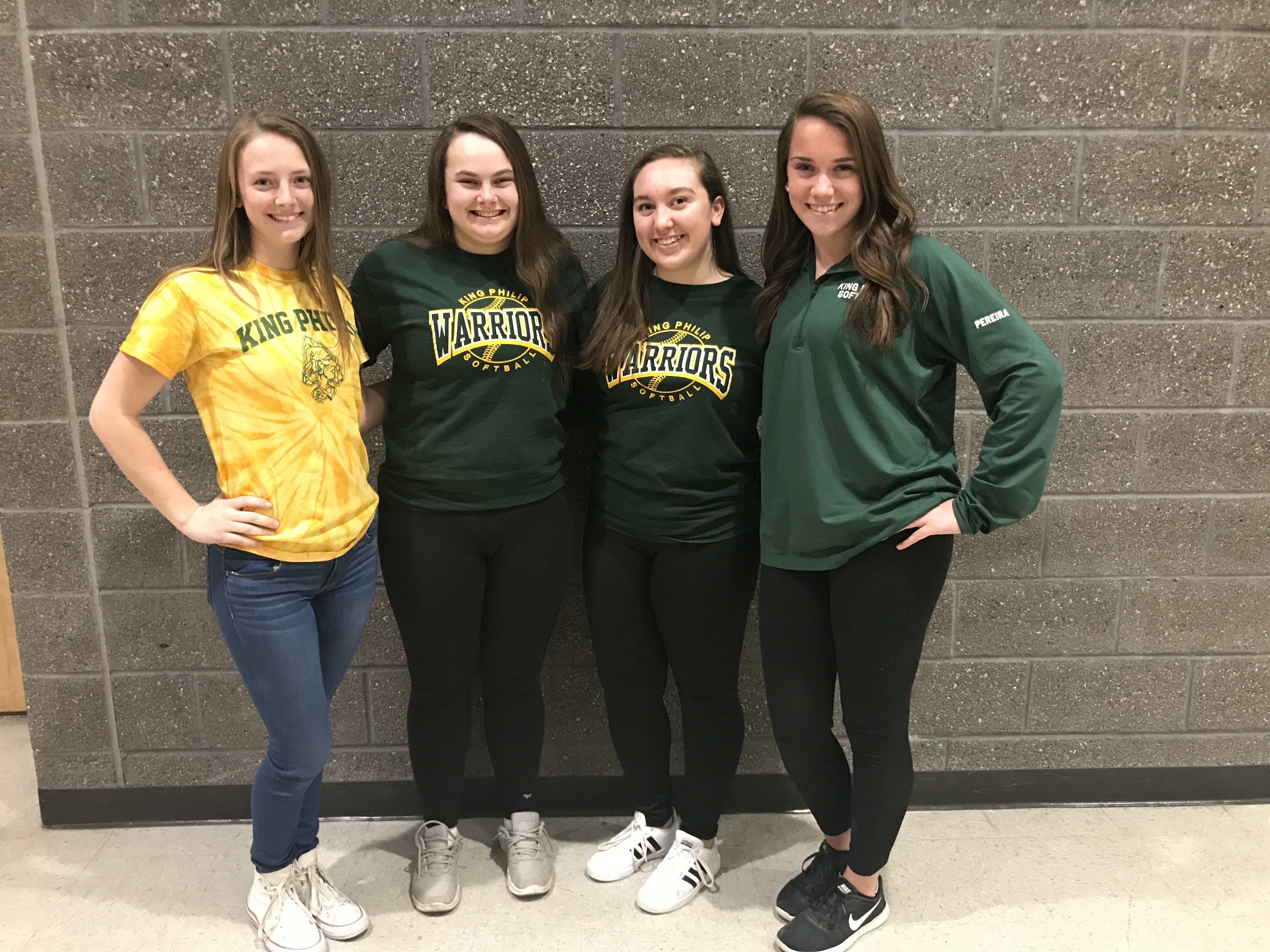 The KP softball captains are, from left, Hailey McCasland,  Jessica Bonner, Brianna Lacy and Elise Pereira.