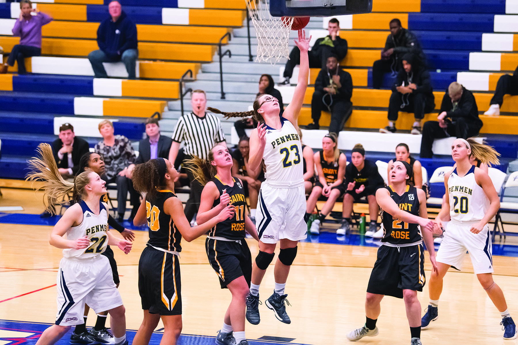 Holliston’s Kylie Lorenzon, just a sophomore at Southern New Hampshire University, is already being praised by her coach, Karen Pinkos, as “the most athletic player I’ve coached in my 12 years at SNHU.”