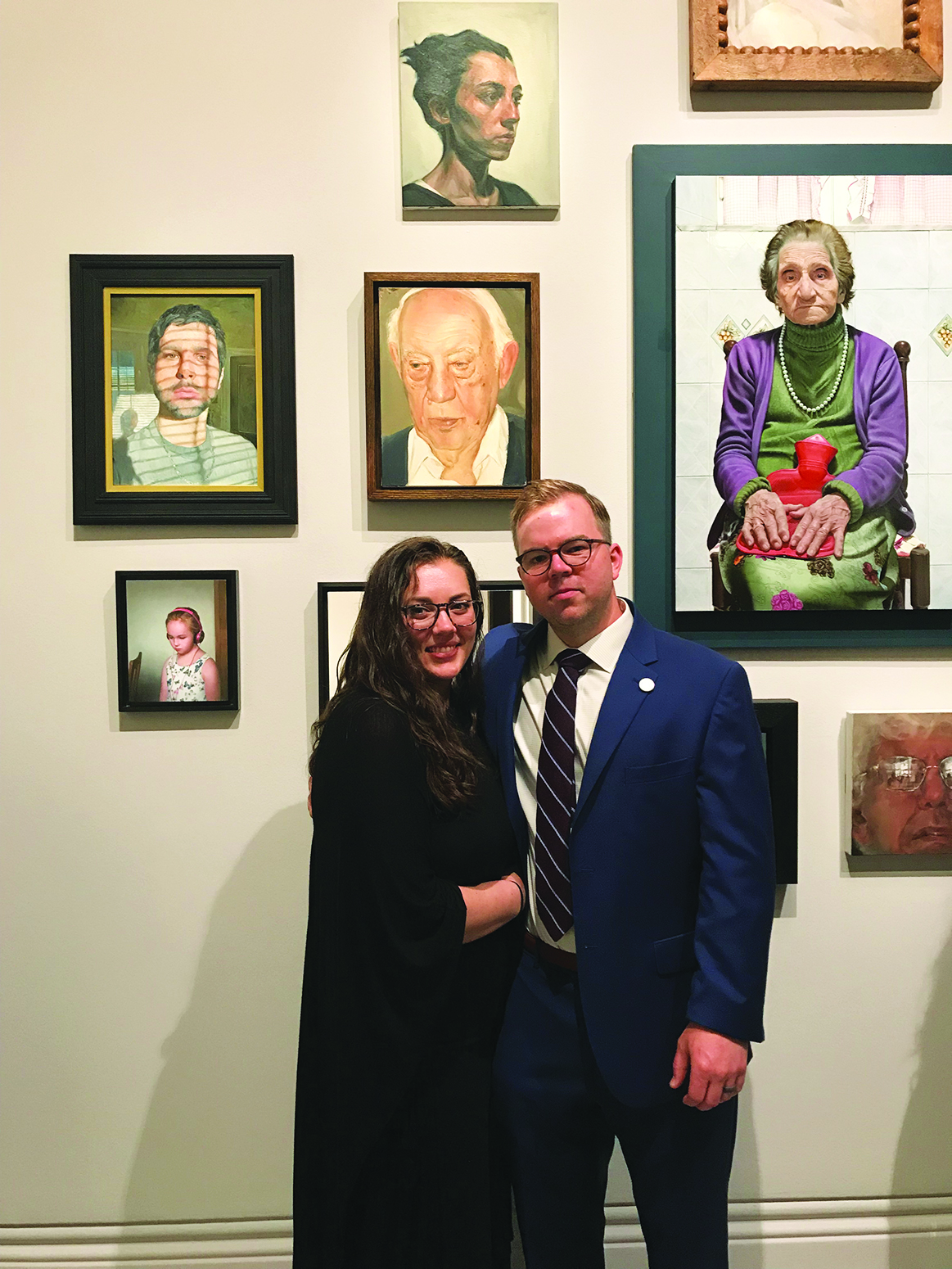 Kyle Hooper and his wife Sarah at the National Portrait Gallery  in London on the exhibit’s opening night.