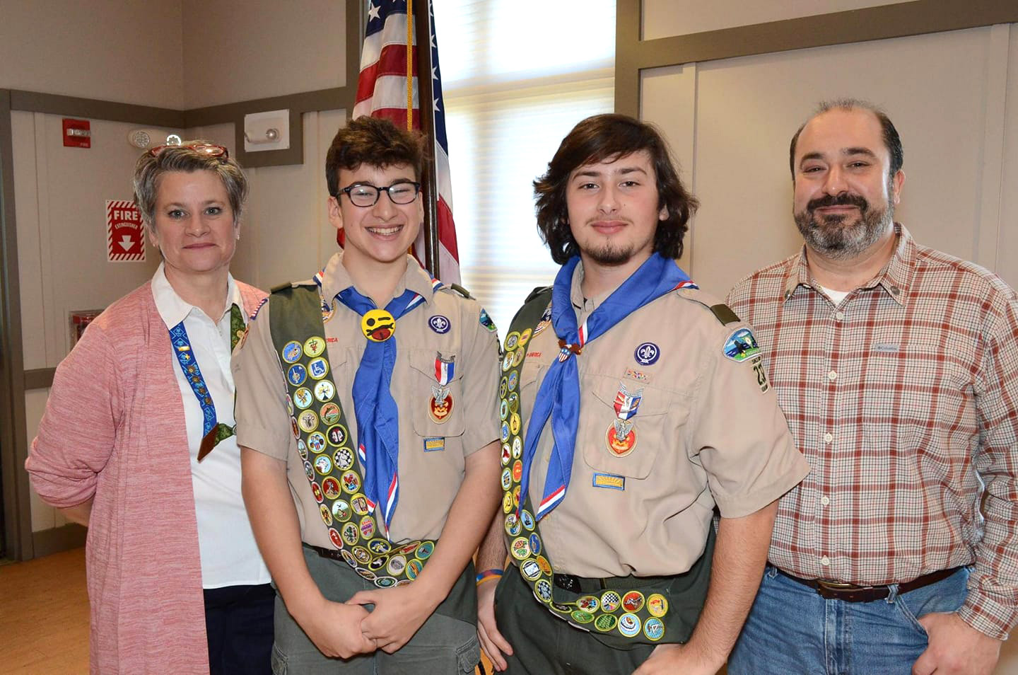 The Kotob family at Troop 232 Court of Honor: Proud parents Kim and Moe with Jordan (center, left) and Mak. (Photo/submitted)