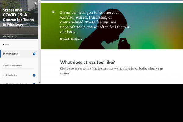 Medway Public Schools partnered with Dr. Jennifer Greif Green of the Boston University Wheelock College of Education & Human Development to develop an online COVID-19 stress and anxiety educational course for students. (Photo courtesy Medway Public Schools)