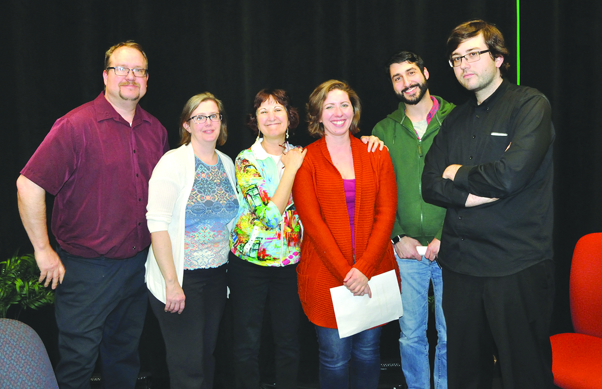 The cast of The Connection (l to r): Randy Divinski, Lynda Slocomb, Cindy Bell, Stephanie Hopkins, Michael Lachance and Mark Prokes. (Photo/supplied)