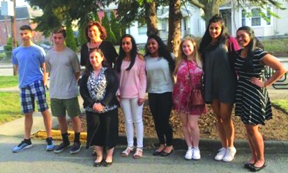 Spring 2017 Youth in Philanthropy Sudbury participants and GWArc CEO (L-R) Lucas Koskinen, Adam Winkelman, Roslynn Rubin, Safura Mohammed, Ashwini Vytheswaran, Alyssa Winn, Eesha Yadav and Neha Shabeer. Not shown: Brooke Maxwell, Lukas Muzila, Liam Brandwein, Alec Bornstein, Griffin Palefsky, Connor Cumming and Marissa Massey. (Photo/supplied)